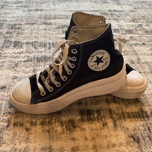 Converse CTAS Move HI Womens Size 8.5 Black Canvas Platform Sneaker Shoes 568497